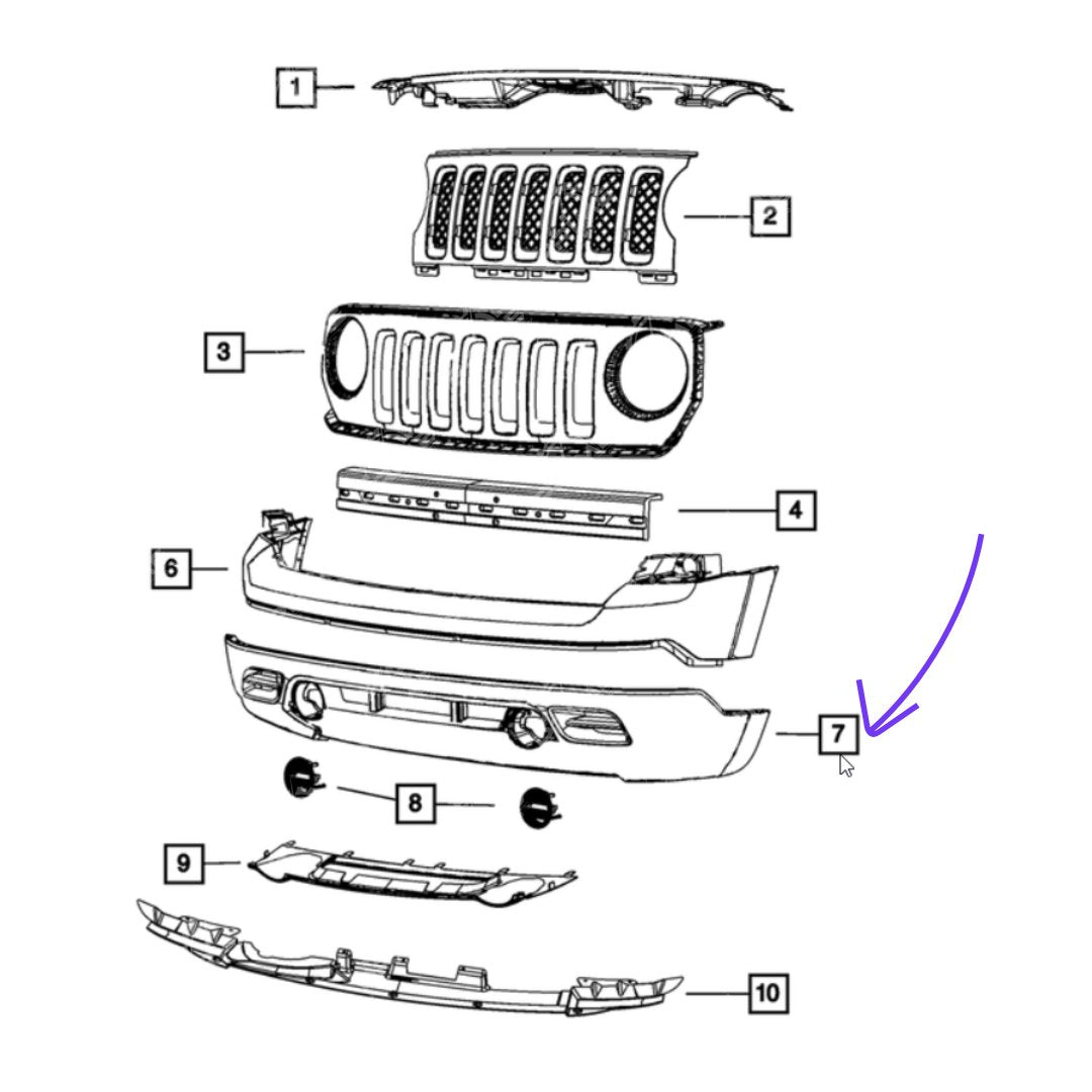 PARACHOQUE DELANTERO NUEVO JEEP PATRIOT 2011 - 2017 - Prime Repuestos